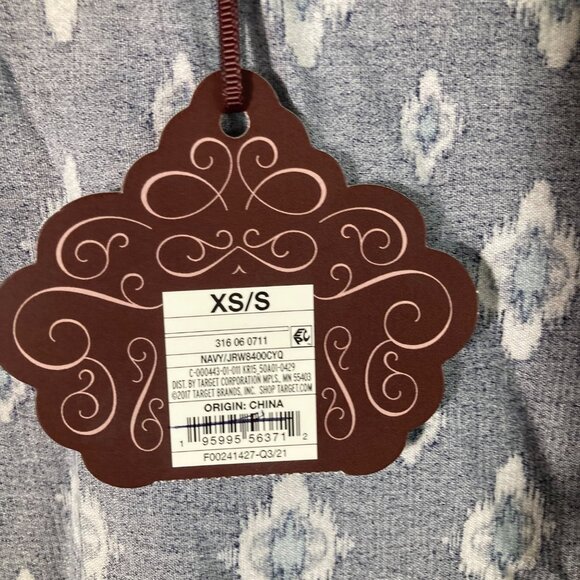 Womens Knox Rose Geometric Kimono Open Cover Cardigan Blue Cream XS/S‎ NWT Rayon - Picture 7 of 9